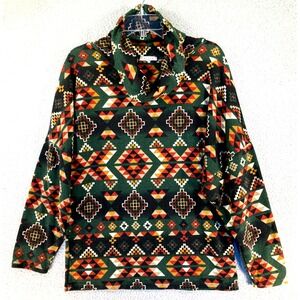 White Birch Sweater Women's XL Aztec Print Long Sleeve Mock Neck Pullover